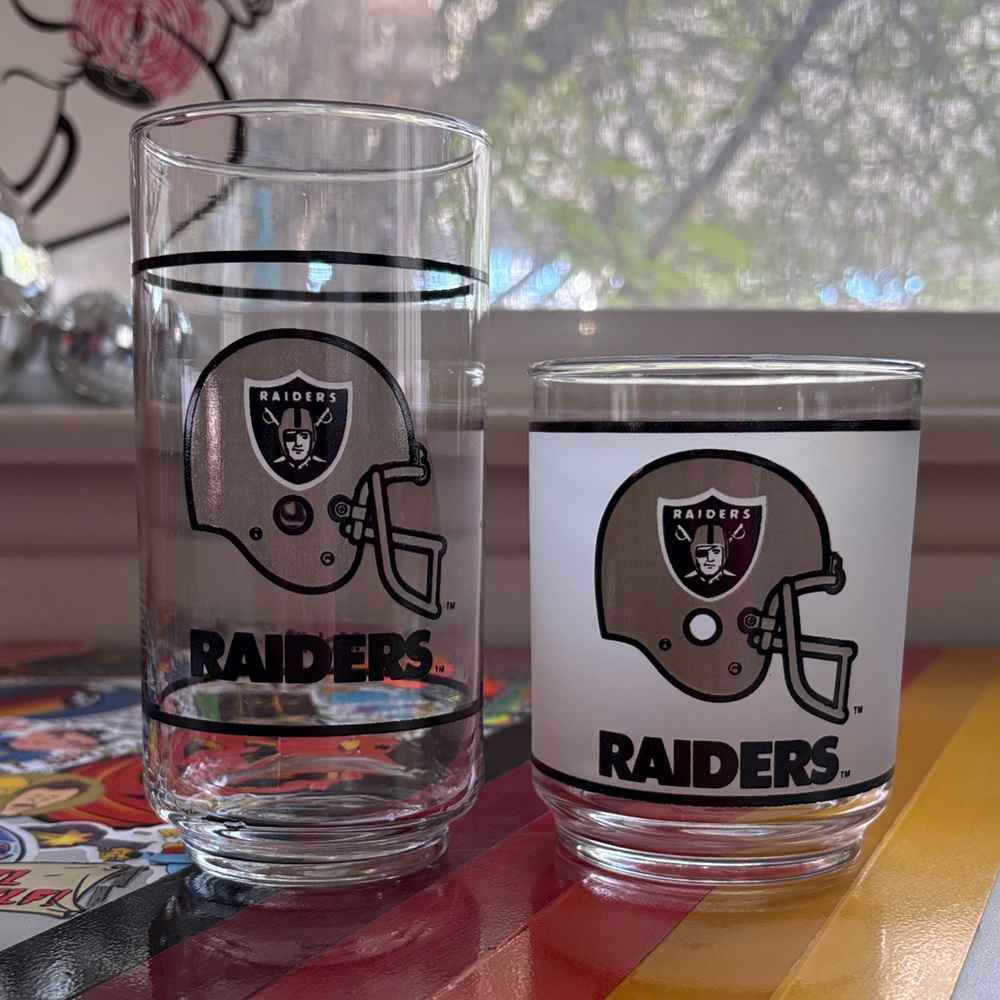 1980s Riders Mobile Glass Tumbler Set